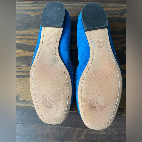 VINCE CAMUTO Lonovan Women's Casual Flats Loafers Studded Suede Teal Blue #B37 - Picture 3 of 3